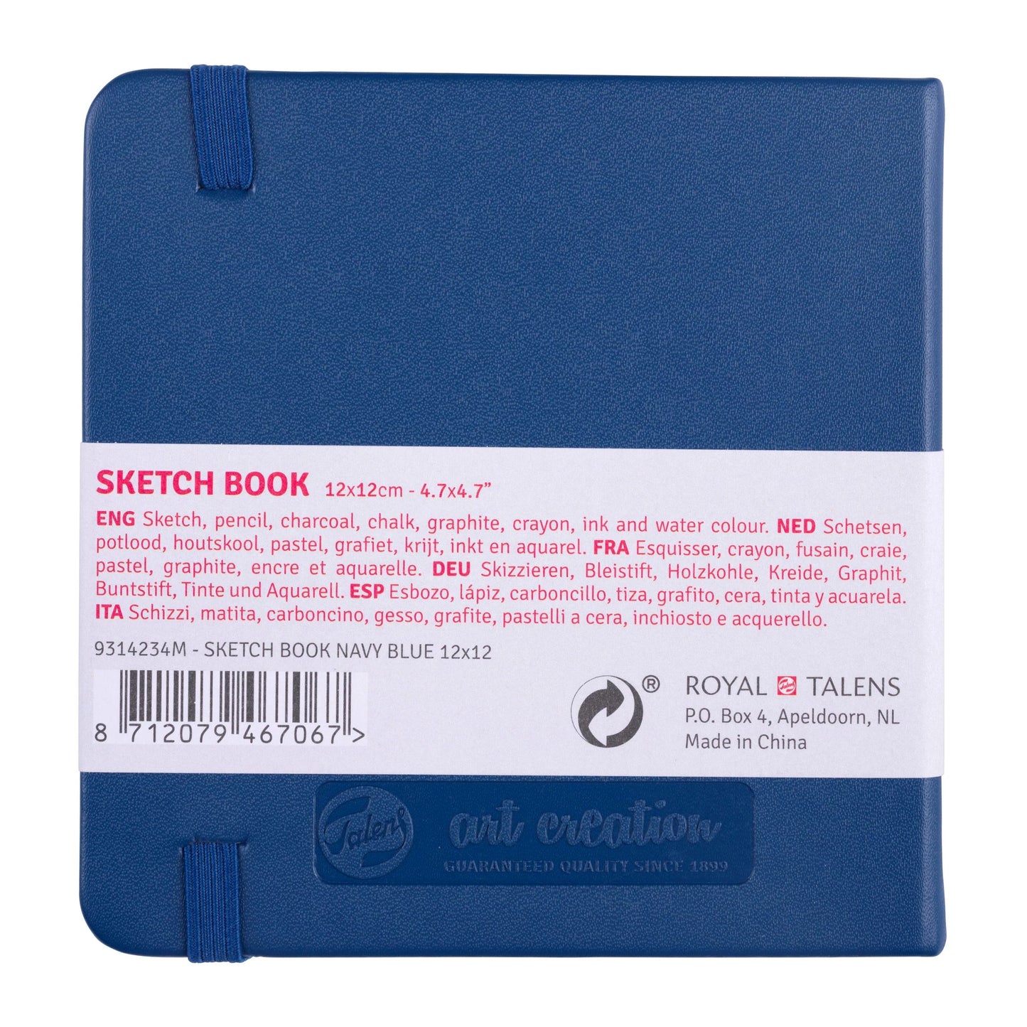 Libreta Sketchbook Art Creation Azul Marino 140gr 80 Hojas 12x12 cm