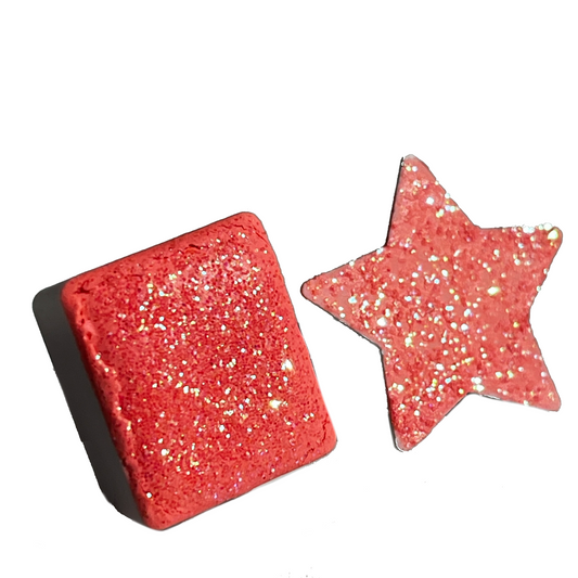 Coralina 🍑🌸 Acuarela Glitter Iridiscente