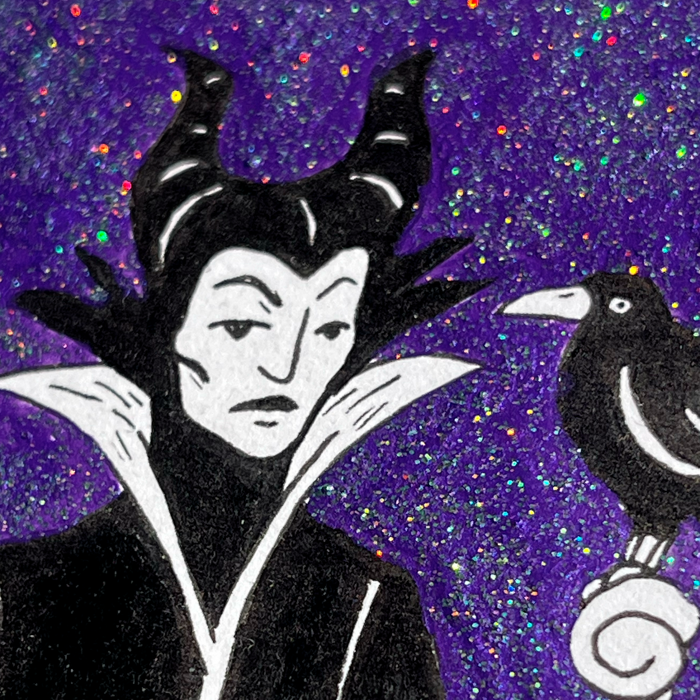 Maléfica 💜💚 Acuarela Holografica