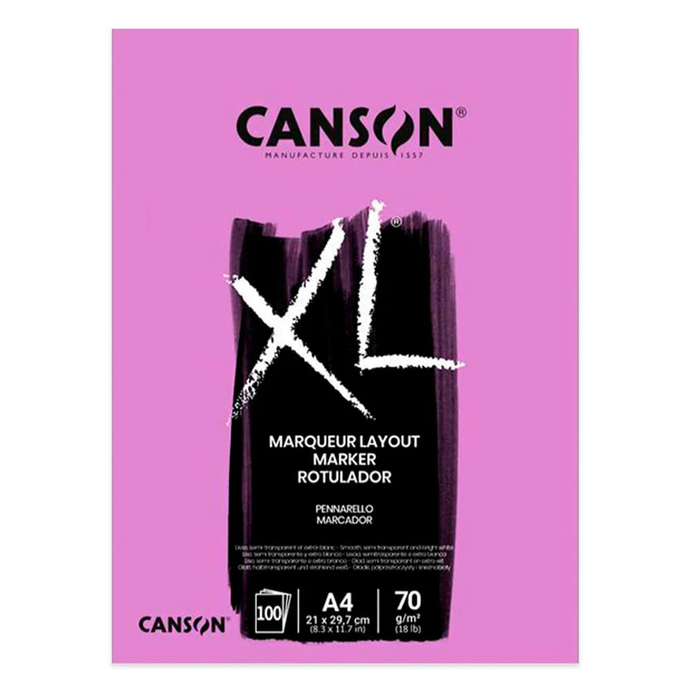 Block Marcadores Canson XL Lila 70gr 100 Hojas Tamaño A4