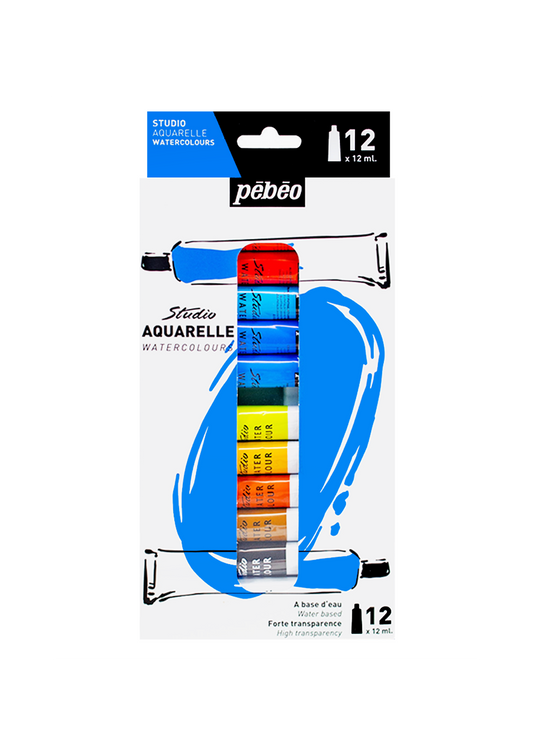 Acuarela Pebeo Studio Set Colores 12 colores