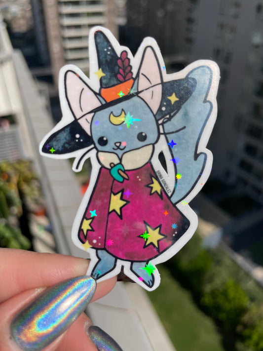 Sticker gatito brujo