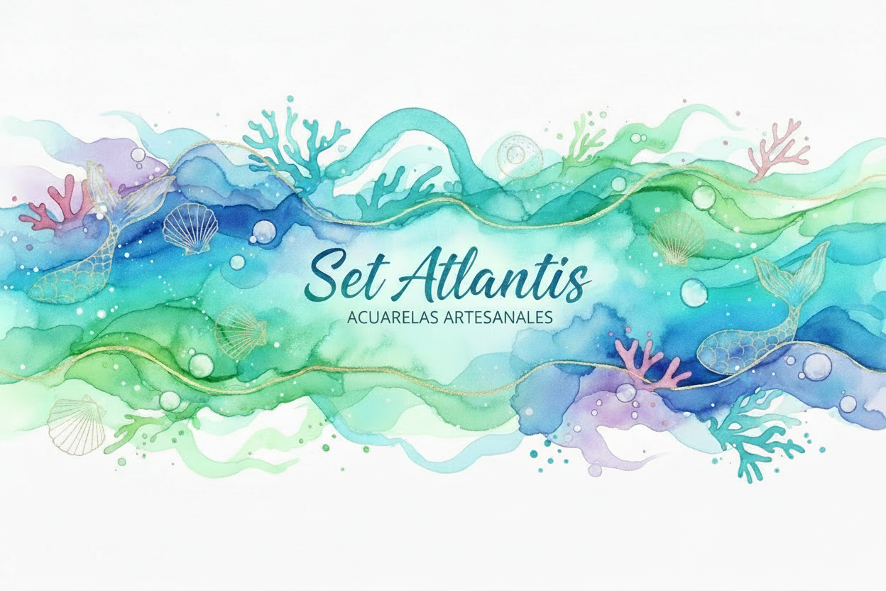 Banner Set Atlantis - Acuarelas Artesanales