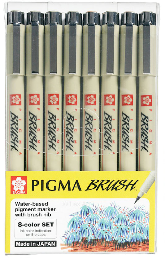 Set de Tiralínea Pigma Brush Sakura 8 Colores